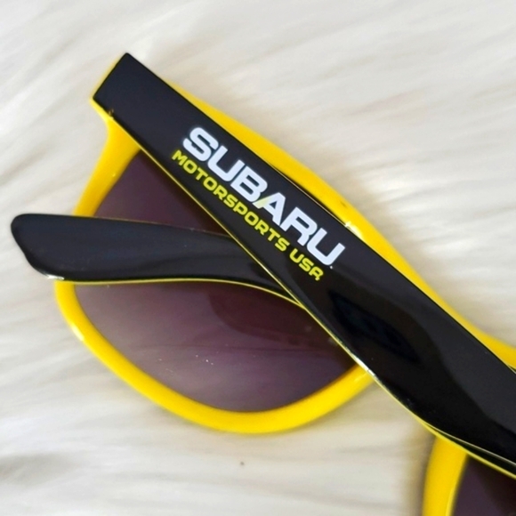 Subaru Motorsports Moto Auto Classic Square Frame Black Yellow Sunglasses Mens - Picture 5 of 11